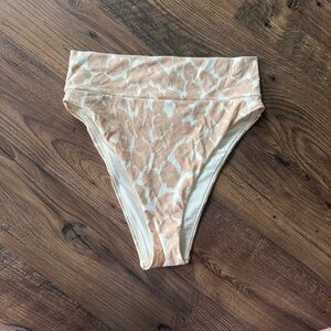 Aerie Swim Bottoms High Cut Leopard Nude